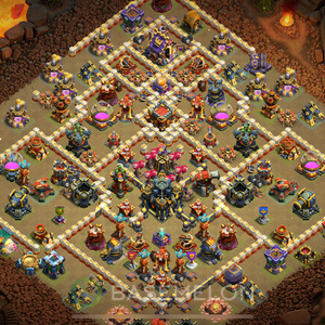 Town Hall Level 17 War Base Design 2025, Anti 3 Stars, Layout #1040