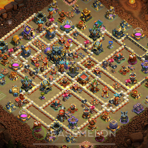 Town Hall Level 17 War Base Design 2025, Anti 3 Stars, Layout #1066