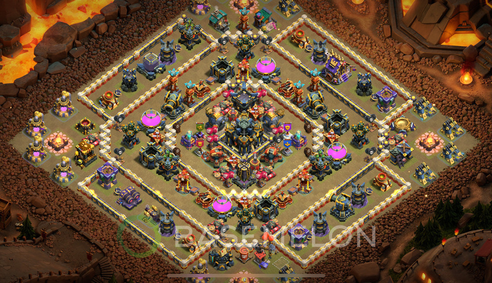 Town Hall Level 17 War Base Design 2025, Anti 2 Stars, Hybrid, Layout #1433