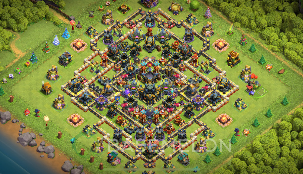 Town Hall Level 17 Trophy/Defense Base Design 2025, Anti 2 Stars, Hybrid, Layout #1502