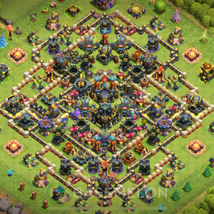 Town Hall Level 17 Trophy/Defense Base Design 2025, Anti 2 Stars, Hybrid, Layout #1502