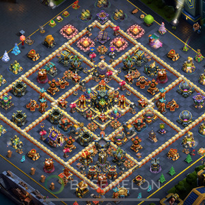 Rathaus Level 17 Verteidigung Base 2025, Anti 2 Sterne, Hybrid, Layout #1583