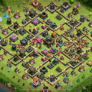 Town Hall Level 17 Trophy/Defense Base Design 2025, Hybrid, Layout #1772