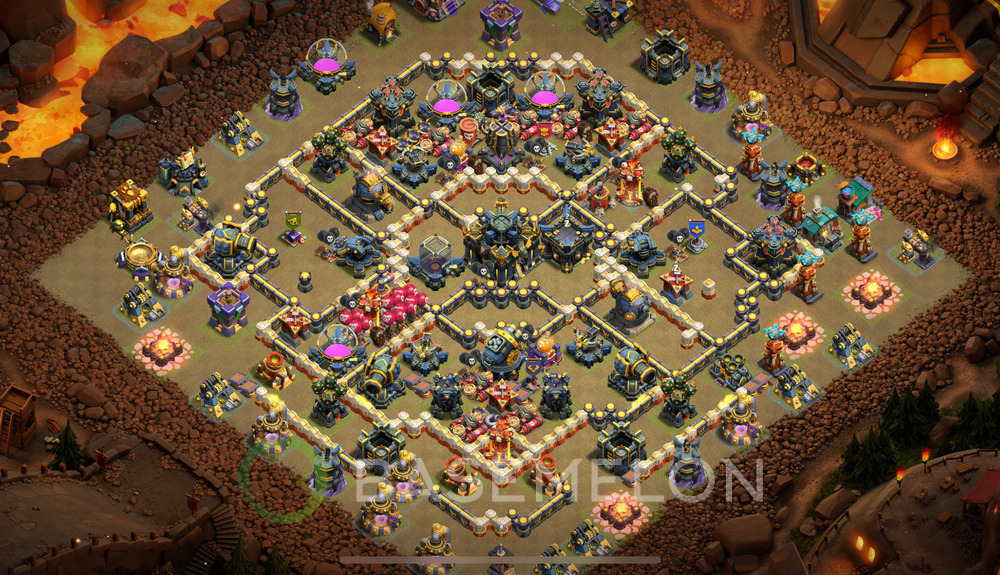 Town Hall Level 17 War Base Design 2025, Anti 3 Stars, Layout #1876