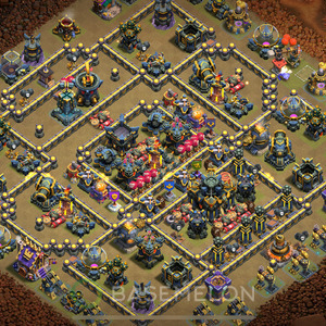 Rathaus Level 17 Krieg Base 2025, Anti 2 Sterne, Layout #2008