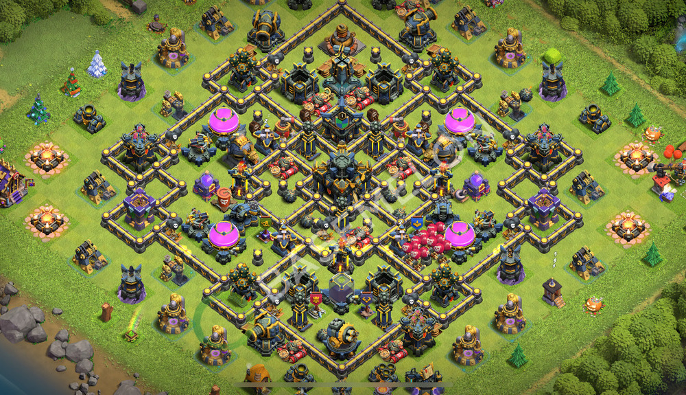 Aldea del Ayuntamiento Nivel 17 para Defensa, Anti 2 Estrellas, Híbrido Diseño 2025, #2091