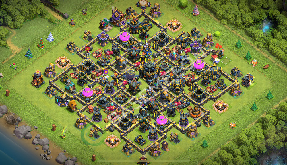 Aldea del Ayuntamiento Nivel 17 para Farming, Híbrido Diseño 2025, #2142