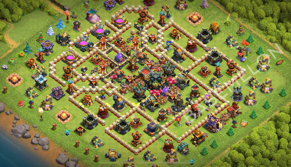 Aldea del Ayuntamiento Nivel 17 para Defensa, Anti 2 Estrellas, Híbrido Diseño 2025, #2196