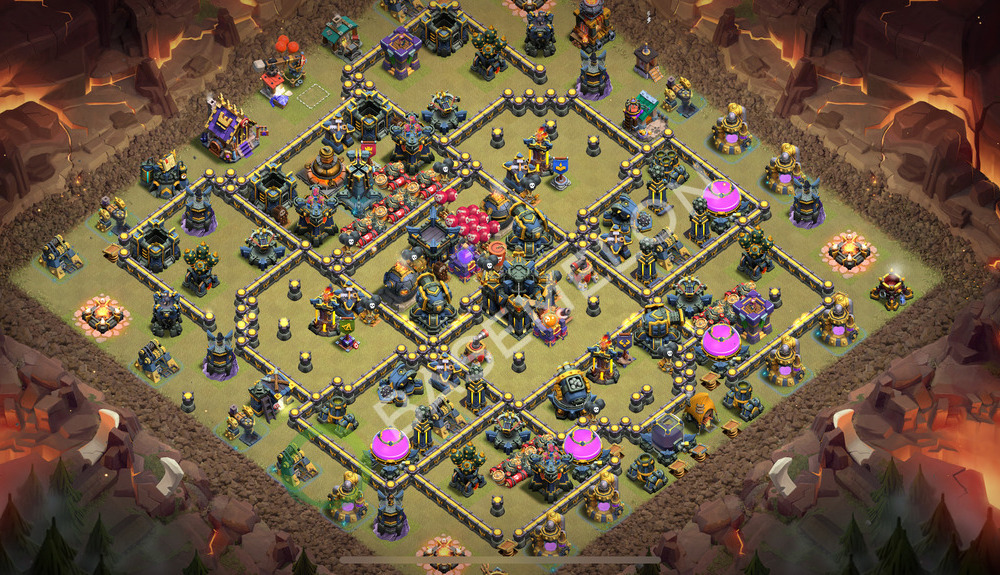 Town Hall Level 17 War Base Design 2026, Anti 2 Stars, Hybrid, Layout #3448