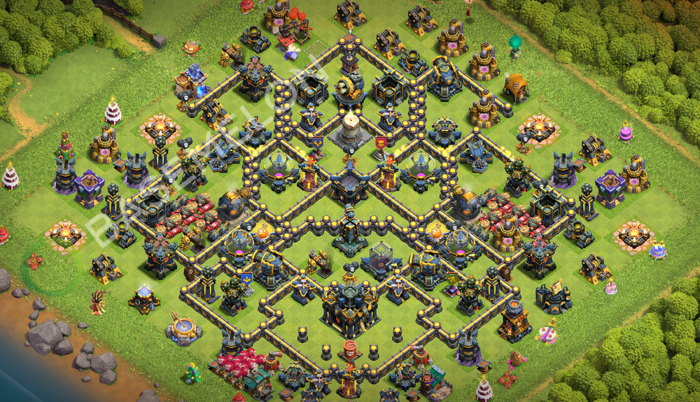 Town Hall Level 17 Trophy/Defense Base Design 2026, Hybrid, Layout #3554
