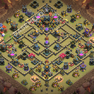 Aldea del Ayuntamiento Nivel 17 para Guerra, Anti 3 Estrellas Diseño 2026, #3732