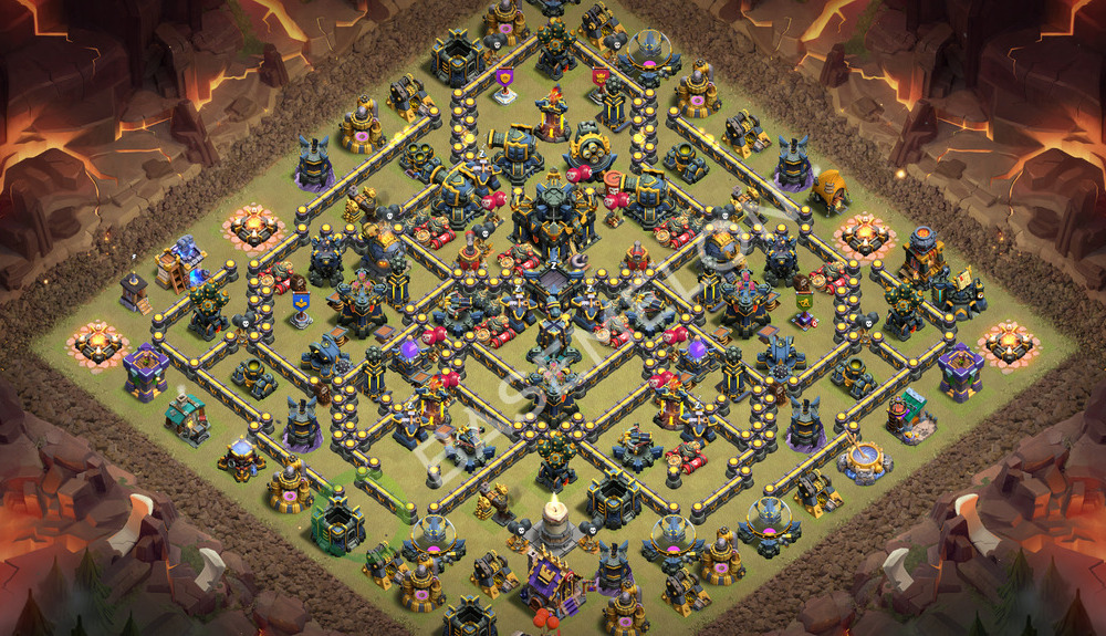 Aldea del Ayuntamiento Nivel 17 para Guerra, Anti 3 Estrellas, Anti Todo Diseño 2026, #989
