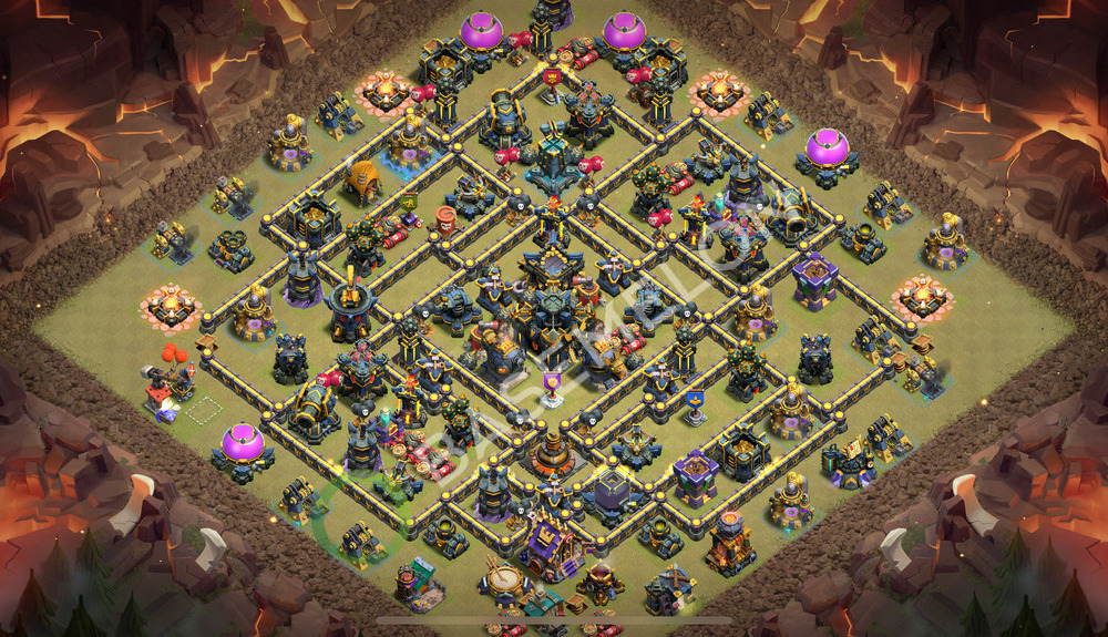 Aldea del Ayuntamiento Nivel 17 para Guerra, Anti 2 Estrellas, Anti Aéreo Diseño 2025, #991