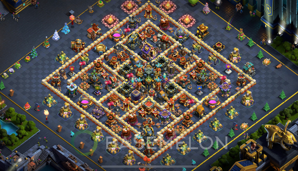 Town Hall Level 17 Trophy/Defense Base Design 2024, Hybrid, Layout #998