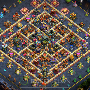 Town Hall Level 17 Trophy/Defense Base Design 2025, Hybrid, Layout #998