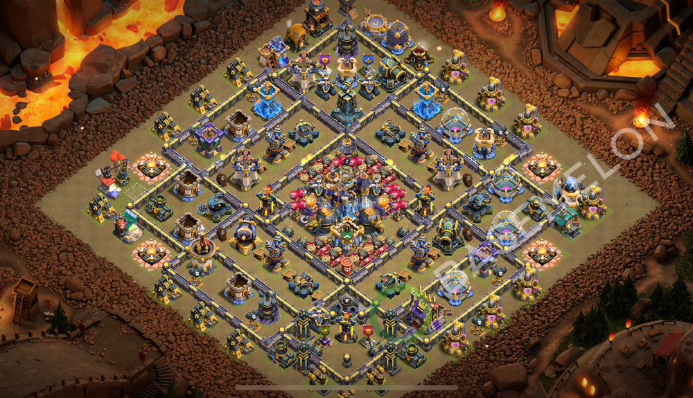 Town Hall Level 18 War Base Design 2025, Anti 2 Stars, Anti Air, Layout #2201