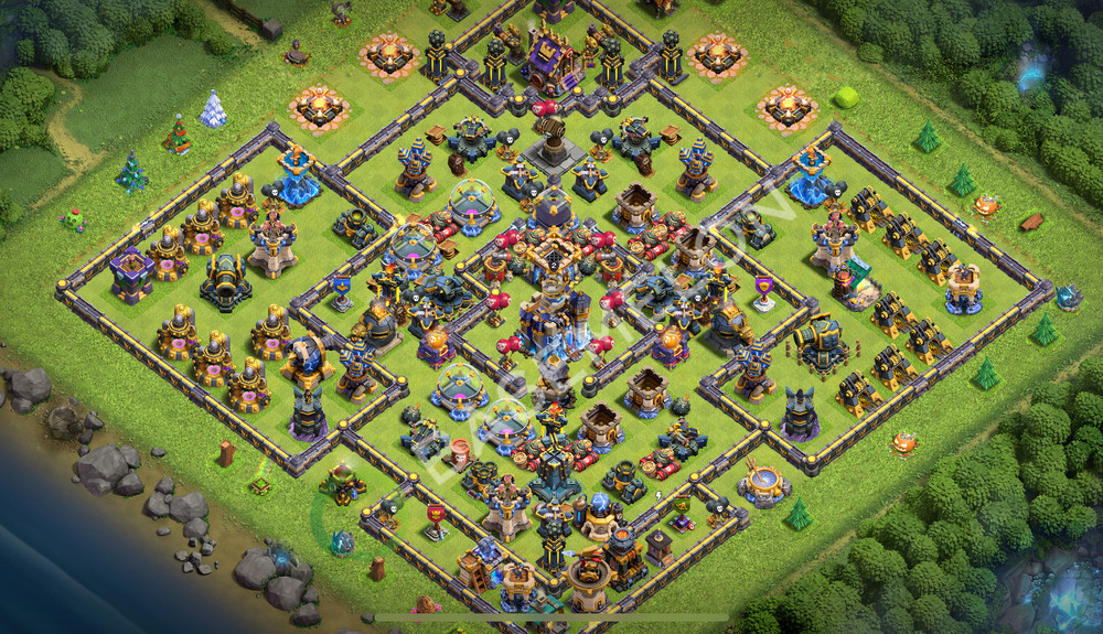 Town Hall Level 18 Farm Base Design 2025, Anti 3 Stars, Hybrid, Layout #2202