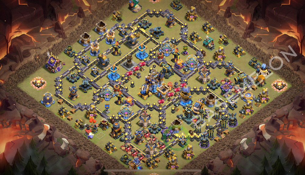 Town Hall Level 18 War Base Design 2025, Anti 3 Stars, Layout #2205