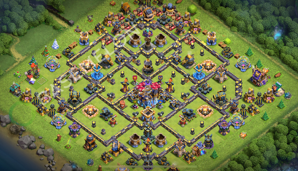 Town Hall Level 18 Trophy/Defense Base Design 2025, Anti Everything, Layout #2208