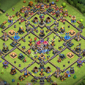 Town Hall Level 18 Trophy/Defense Base Design 2025, Anti Everything, Layout #2208