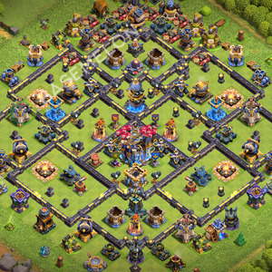 Town Hall Level 18 Trophy/Defense Base Design 2026, Anti Everything, Layout #2208