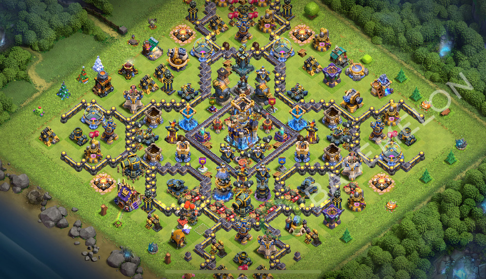 Town Hall Level 18 Trophy/Defense Base Design 2025, Anti Everything, Hybrid, Layout #2209