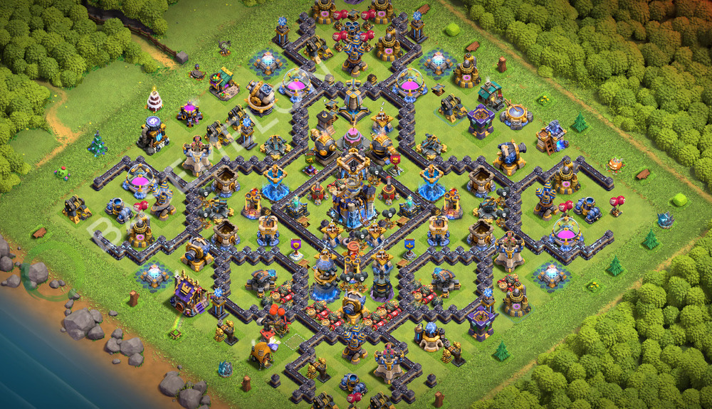 Town Hall Level 18 Trophy/Defense Base Design 2026, Anti Everything, Hybrid, Layout #2209