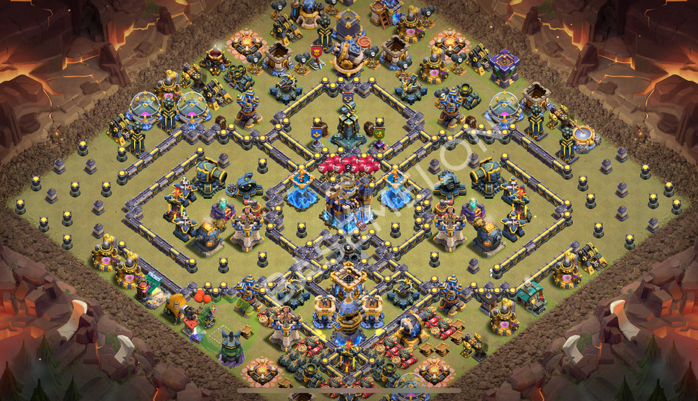 Town Hall Level 18 War Base Design 2025, Anti 3 Stars, Layout #2216