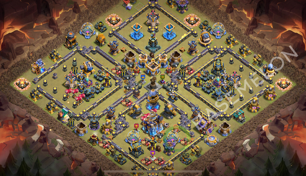 Town Hall Level 18 War Base Design 2025, Anti 2 Stars, Layout #2217