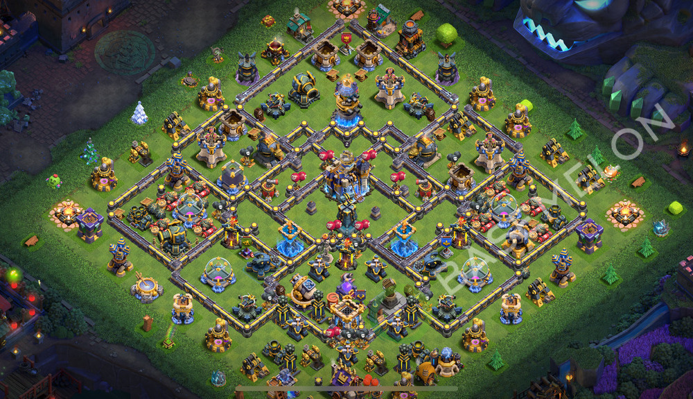 Town Hall Level 18 Trophy/Defense Base Design 2026, Anti 3 Stars, Anti Everything, Layout #2559
