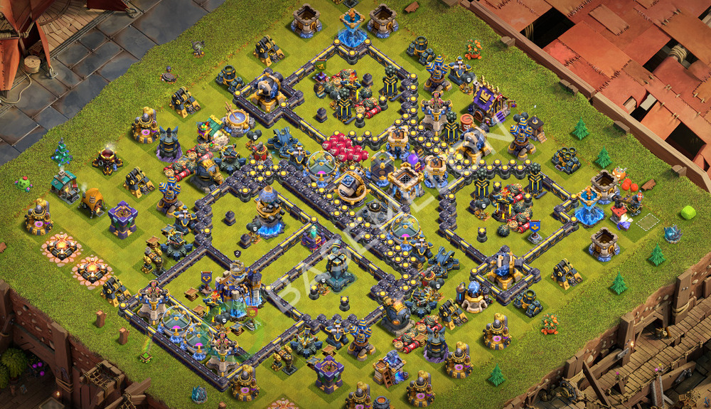 Rathaus Level 18 Verteidigung Base 2026, Anti 3 Sterne, Layout #3012