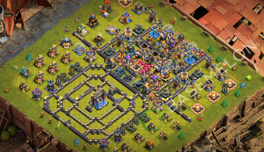 Town Hall Level 18 Trophy/Defense Base Design 2026, Anti 2 Stars, Layout #3073