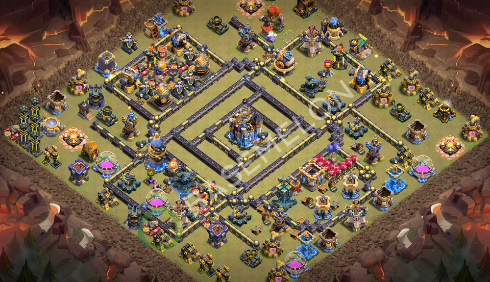 Town Hall Level 18 War Base Design 2026, Anti 3 Stars, Layout #3099