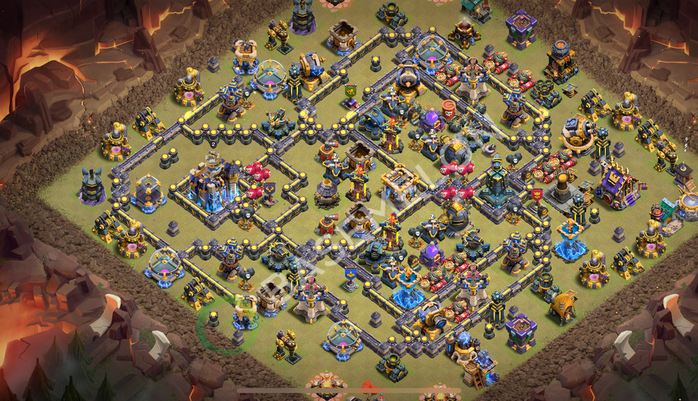 Town Hall Level 18 War Base Design 2026, Anti Everything, Hybrid, Layout #3118