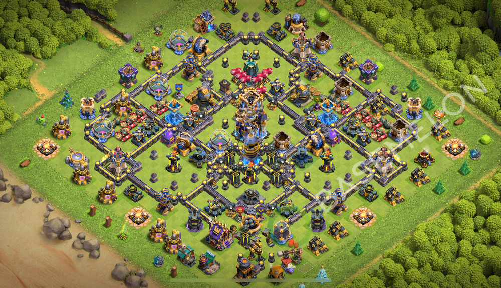 Town Hall Level 18 Trophy/Defense Base Design 2026, Anti Everything, Layout #3328