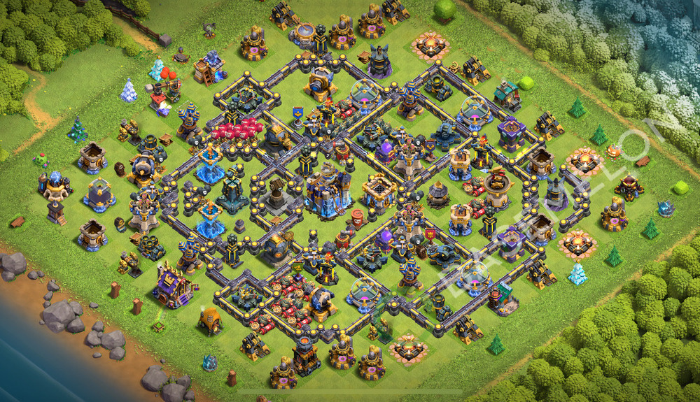 Town Hall Level 18 Trophy/Defense Base Design 2026, Anti Everything, Layout #3422