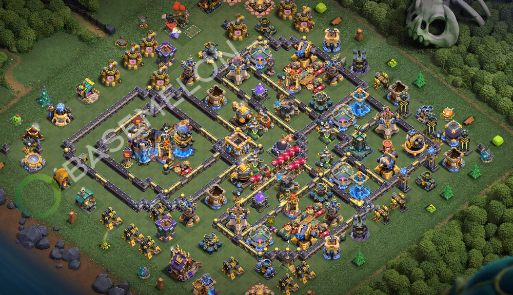 Town Hall Level 18 Trophy/Defense Base Design 2026, Anti 2 Stars, Layout #3534