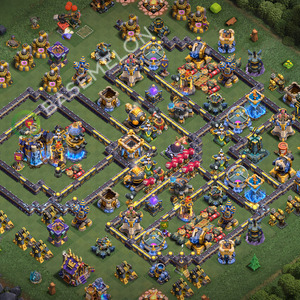 Town Hall Level 18 Trophy/Defense Base Design 2026, Anti 2 Stars, Layout #3534
