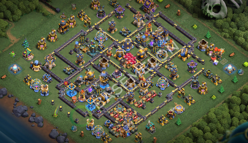 Town Hall Level 18 Trophy/Defense Base Design 2026, Anti 3 Stars, Layout #3543