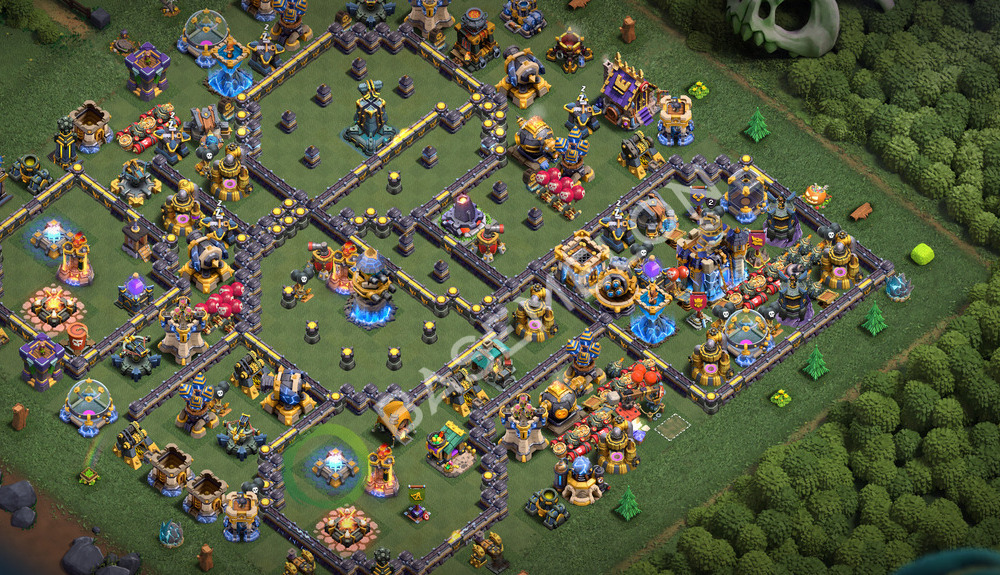 Town Hall Level 18 Trophy/Defense Base Design 2026, Anti 3 Stars, Layout #3547