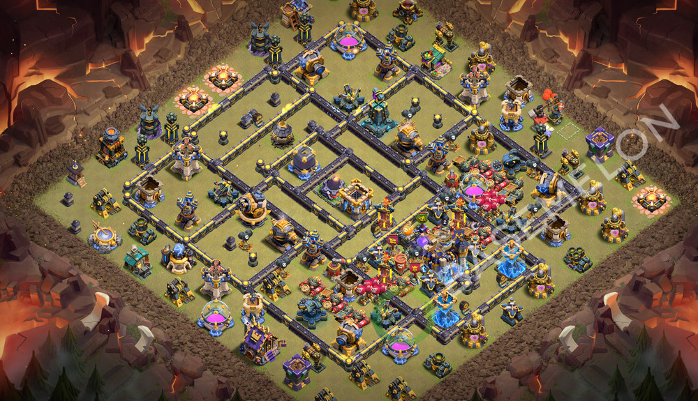 Town Hall Level 18 War Base Design 2026, Anti 3 Stars, Anti Air, Layout #3576