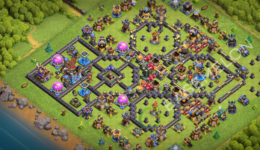 Town Hall Level 18 Trophy/Defense Base Design 2026, Anti 3 Stars, Layout #3677