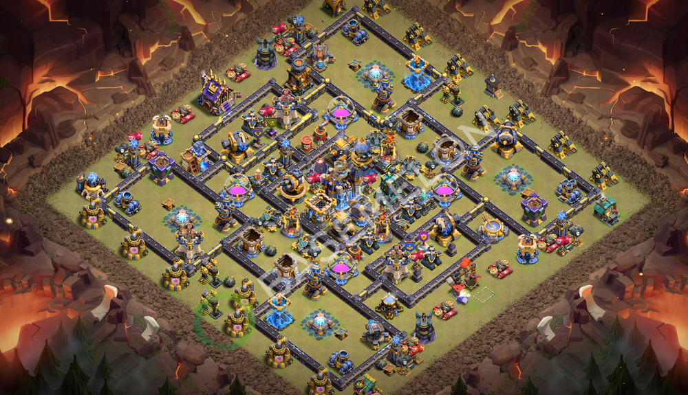 Town Hall Level 18 War Base Design 2026, Anti 2 Stars, Hybrid, Layout #3684