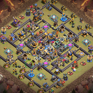 Town Hall Level 18 War Base Design 2026, Anti 2 Stars, Hybrid, Layout #3684