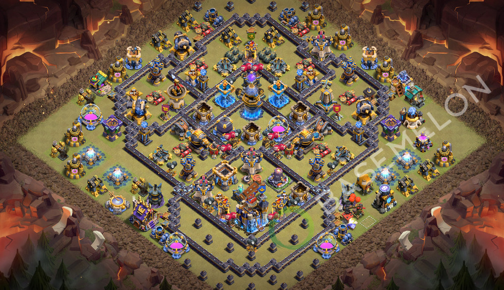 Aldea del Ayuntamiento Nivel 18 para Guerra, Anti 3 Estrellas Diseño 2026, #3714