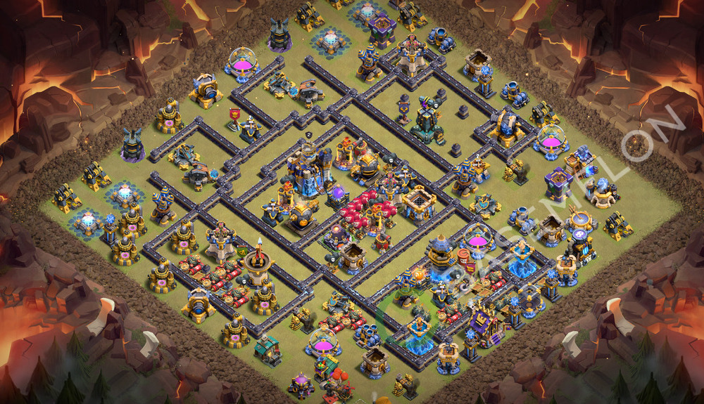 Aldea del Ayuntamiento Nivel 18 para Guerra, Anti 3 Estrellas, Anti Todo Diseño 2026, #3720