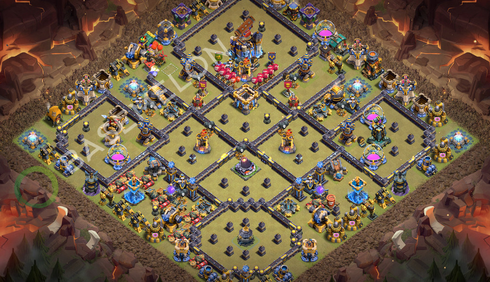 Hôtel de Ville Level 18 Guerre GDC Base  2026, Anti 3 Étoiles, Anti Tout, Village #3731