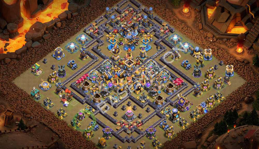 Town Hall Level 18 War Base Design 2026, Anti 3 Stars, Layout #3762
