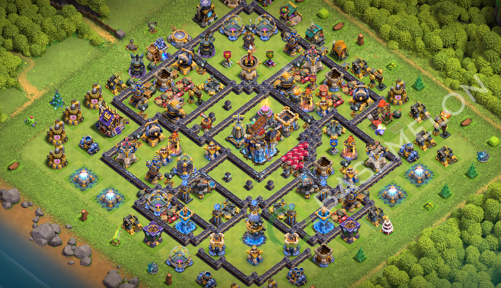 Town Hall Level 18 Trophy/Defense Base Design 2026, Anti Everything, Layout #3768