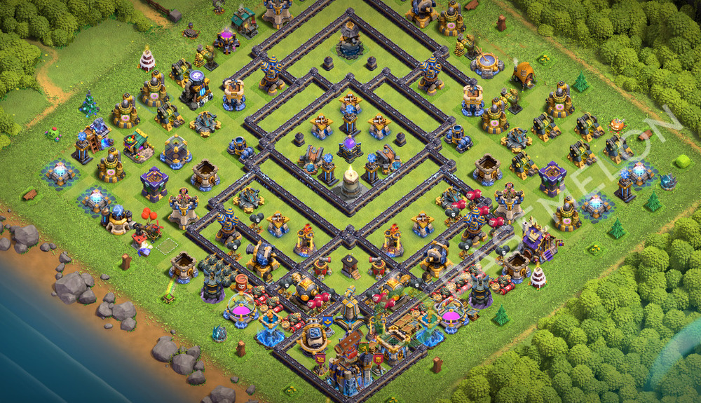 Town Hall Level 18 Trophy/Defense Base Design 2026, Anti 3 Stars, Layout #3793